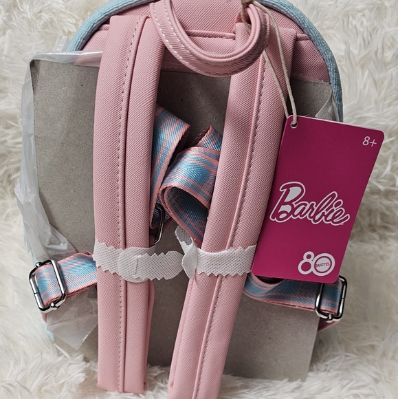 Barbie Loungefly Mini Terry Cloth Backpack & Wallet Pink & Blue Loungefly - Picture 6 of 16